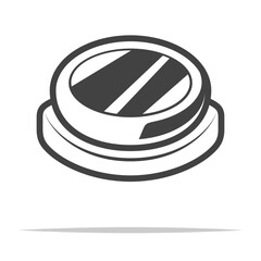 Wall Mural - push button outline icon transparent vector isolated