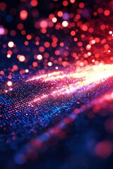 Fototapete - Abstract digital landscape.  Bokeh effect, vibrant colors