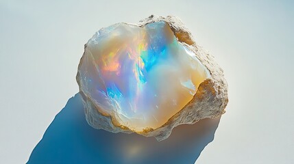Poster - Beautiful Opal Stone with Iridescent Colors and Natural Texture
