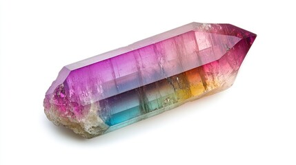 Poster - Vibrant Multicolored Quartz Crystal with Stunning Transparency