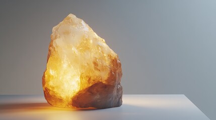 Poster - Illuminated Natural Rock Formation Enhancing Modern Interior Space