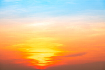 Wall Mural - beautiful , luxury soft gradient orange gold clouds and sunlight on the blue sky perfect for the bac