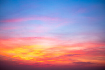 Wall Mural - beautiful , luxury soft gradient orange gold clouds and sunlight on the blue sky perfect for the bac