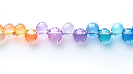 Poster - Colorful Glass Beads in Gradient Arrangement on White Background