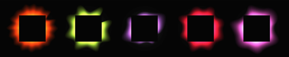 Poster - Set of square illuminate light frames