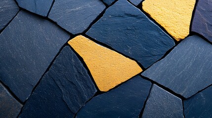 Aufkleber - Dark Blue and Gold Stone Mosaic Texture Background