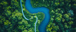 © FachriDev - Winding River Through Lush Forested Landscape