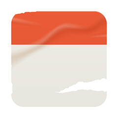 Wall Mural - vintage square red and white sticker with a ripped paper edge. retro promotional blank element with 