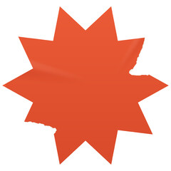 Wall Mural - retro red star. wrinkled starburst sticker with a ripped paper edge. sunburst, badge, price tag. old