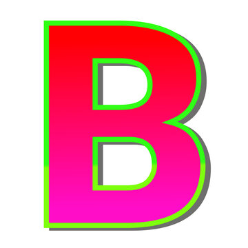 Vibrant Red and Pink Gradient Letter B Bold, Stylish, and Eye-Catching Design Element