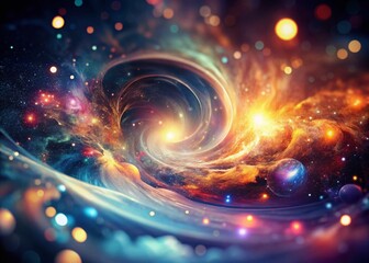 Wall Mural - abstract cosmic nebula: bokeh swirl of celestial light - perfect for meditation & sci-fi backdrop