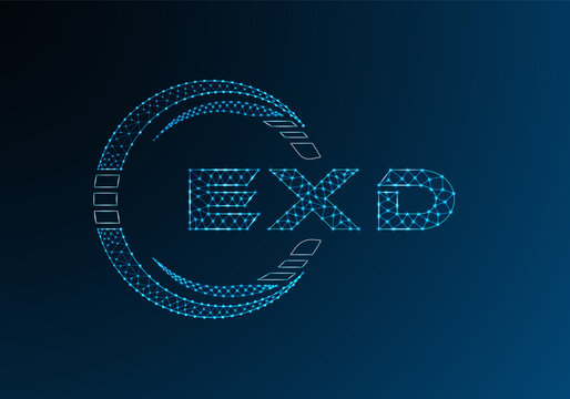 EXD low poly letter logo vector design. EXD lower poly logo design. Low poly logo.