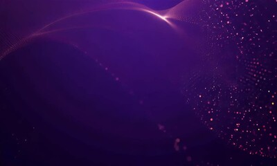 Fototapete - Abstract digital wave of glowing particles and energy flows in a dark background.