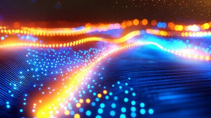 Poster - Dynamic Abstract Light Waves with Sparkling Particles in Motion