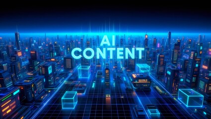 Fototapete - AI content concept.