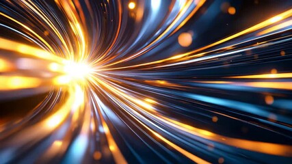 Poster - Dynamic Light Trail Abstract Background with Colorful Energy Flow