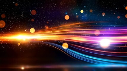 Poster - Vibrant Light Trails in Abstract Cosmic Space Background Design