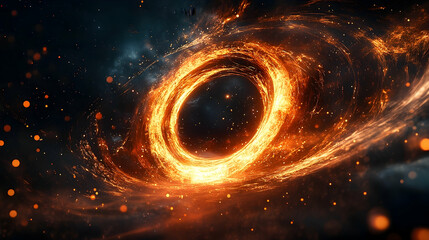 Wall Mural - Fiery ring of cosmic energy swirling in space.