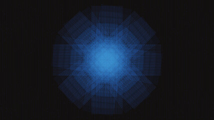 Fototapete - Blue Flower Line Technology Background,comic and Motion concept design,vector.