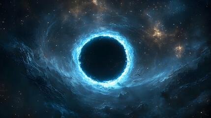 Wall Mural - Cosmic vortex with a dark celestial void.