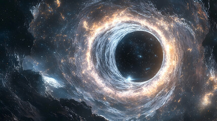 Wall Mural - Cosmic vortex swirling around a black hole.