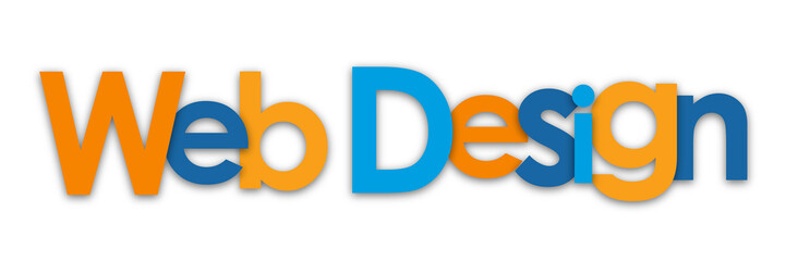 WEB DESIGN colorful typography banner on transparent background