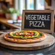 © srdesignhouse - A tasty Italian dinner shows a pizza with mozzarella cheese and vegetables like red pepper and tomato on a table