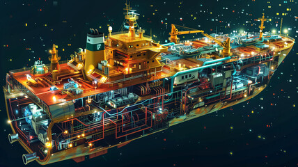 Poster - This high-tech maritime vessel featuring advanced automation and mobility capabilities.