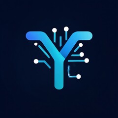 Poster - Abstract letter Y logo design with digital circuit, technology concept design