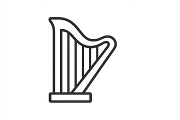 Poster - Vector illustration of a harp icon designed for musical themes and artistic projects