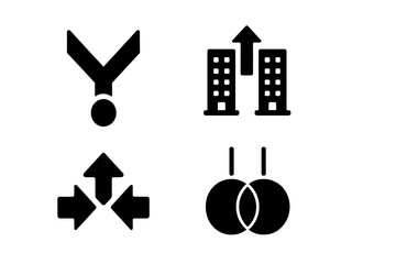 Poster - Vector illustration icons representing direction, growth, and movement in urban environments