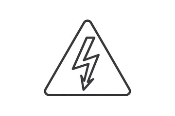 Poster - Warning sign indicating electric danger with a lightning bolt within a triangle outline