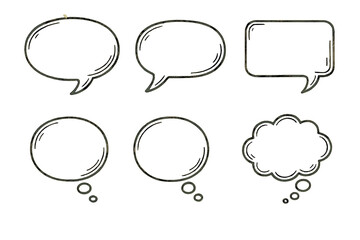 Poster - Vector illustration of various speech and thought bubble icons for graphic design use in communication projects