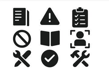 Poster - Vector illustration icon set representing various activities and concepts in a simplified design for digital use