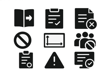 Poster - Vector illustration icons representing various business and communication concepts in a simple design style
