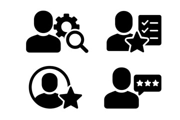 Poster - Vector illustrations showcasing user engagement and feedback concepts in a digital environment for enhancing online experiences