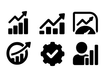Poster - vector illustration icons representing growth, analytics, and performance in business settings
