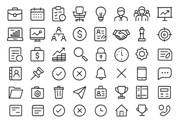 Poster - Vector illustration icons representing various business and office concepts for digital design and communication use