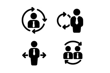 Poster - vector illustration icons depicting business concepts of teamwork, collaboration, and decision-makin