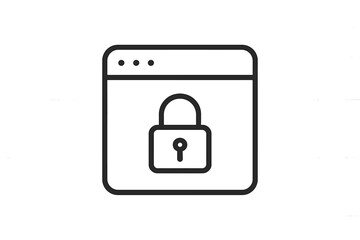Poster - Vector illustration of a secure web browser window with a padlock symbol for online safety