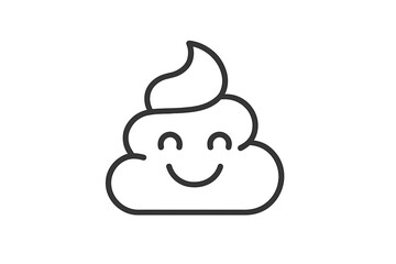 Poster - Cute smiling poop emoji icon in simple vector illustration style for digital graphics and social media use