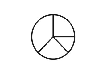 Aufkleber - Vector illustration of a pie chart icon used for data representation in business and education contexts