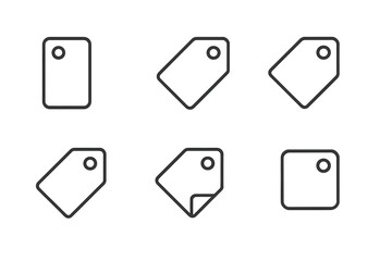 Poster - Six vector illustration icons of various tag shapes suitable for online purchases and inventory management