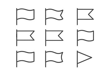 Poster - Collection of simple vector flag designs featuring various shapes and orientations in a clean layout for versatile use