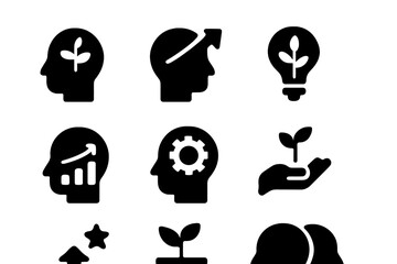 Leinwandbilder - Vector illustration of a collection of icons representing personal growth, innovation, and sustainability concepts