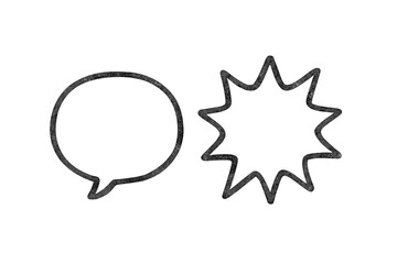 Poster - Vector illustration icons of a speech bubble and a burst symbol for communication and expression graphics