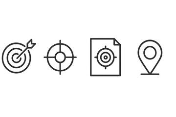 Poster - Vector illustration of target icons representing precision, focus, and location in a clear and modern style for digital design purposes