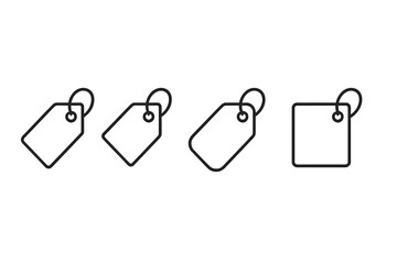 Poster - Vector illustration icons of price tags in different shapes and sizes on a blank background for versatile design use