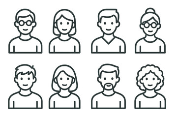 Poster - Vector illustration of diverse people representing various occupations and activities in a modern setting