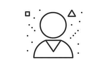 Poster - Vector illustration icon of a person with geometric shapes in a minimalist style, suitable for digital design or applications